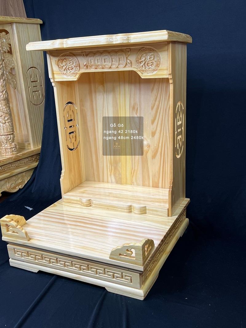 Ban Thờ Thần Tài Gỗ Thông 42cm