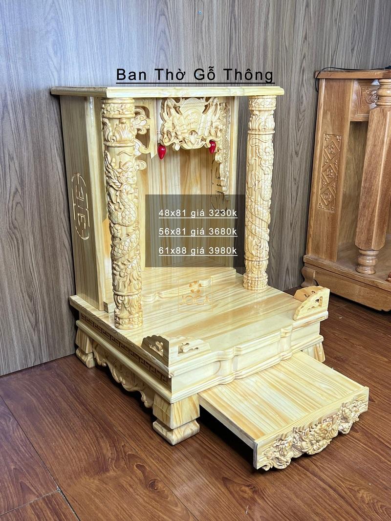 Ban Thờ Thần Tài Gỗ Thông
