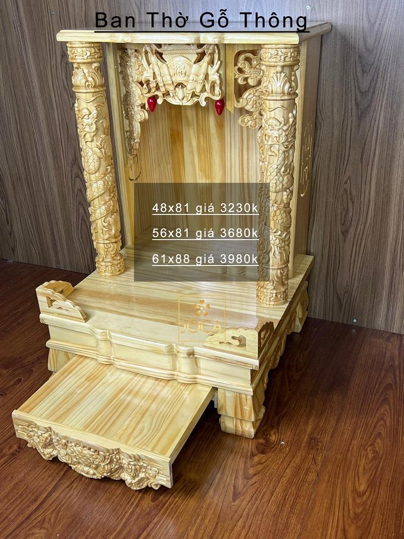 Ban Thờ Thần Tài Gỗ Thông
